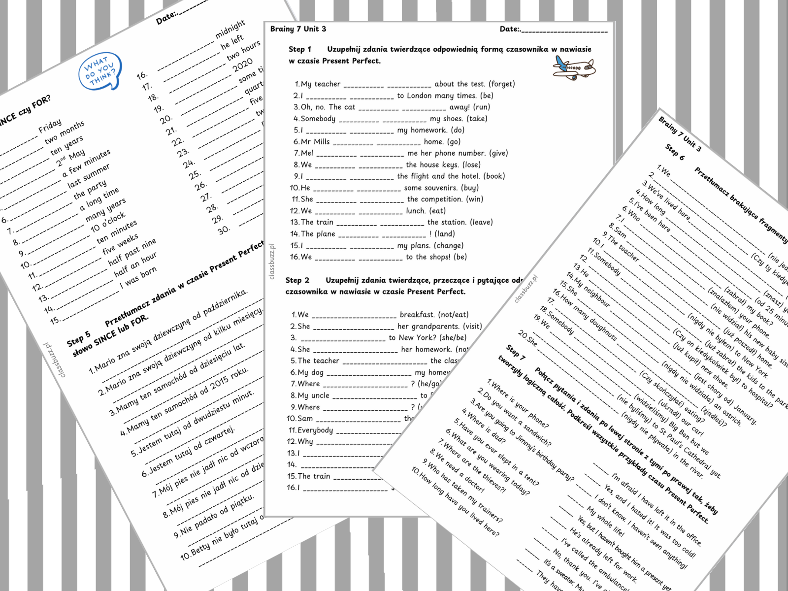 present perfect, since/for, yet/already/just, past simple